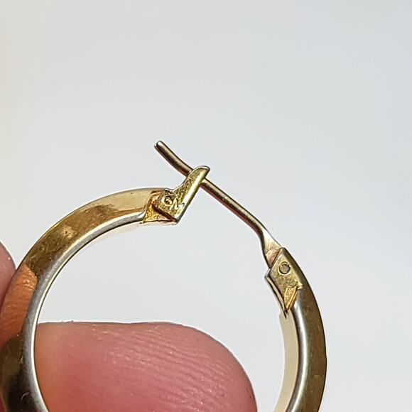 Classic Gold Hoop Earrings, Medium Polished Everyday Fashion Jewelry for Women - Picture 10 of 10